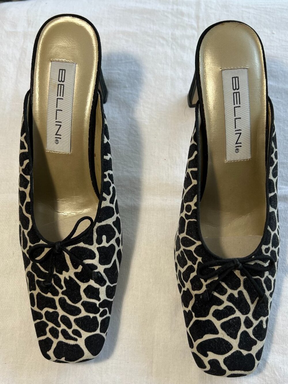 Bellini Milan animal print leather upper mules Size 8B